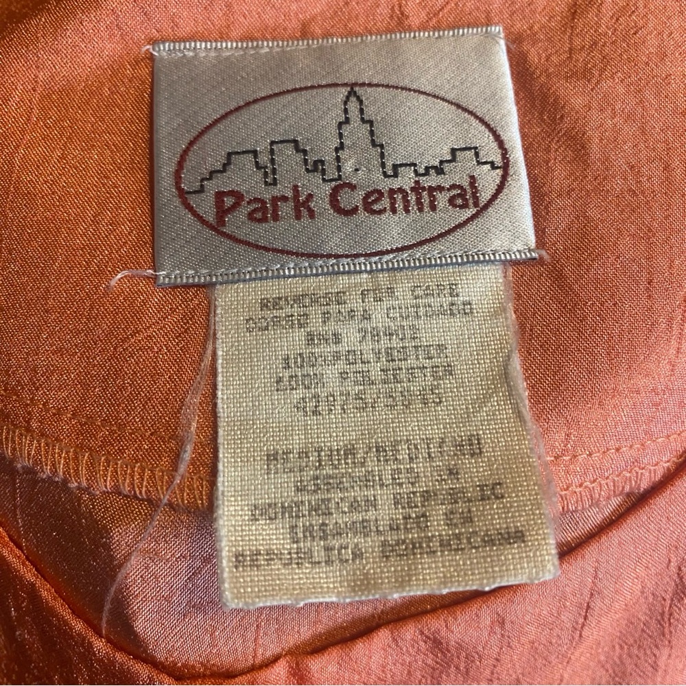 Solid Peach Button Front Blouse Size Medium By Pa… - image 3